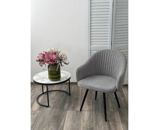 Стул AVIOR, 360 град. поворот. B22 Серый, велюр / черный каркас, М-City, изображение 4 | Интернет магазин мебели и декора LifeDekor