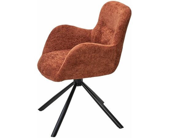 Стул KAROL 180 град. поворот. 3018-09 терракотовый, шенилл/ черный каркас, ®DISAUR, изображение 7 | Интернет магазин мебели и декора LifeDekor