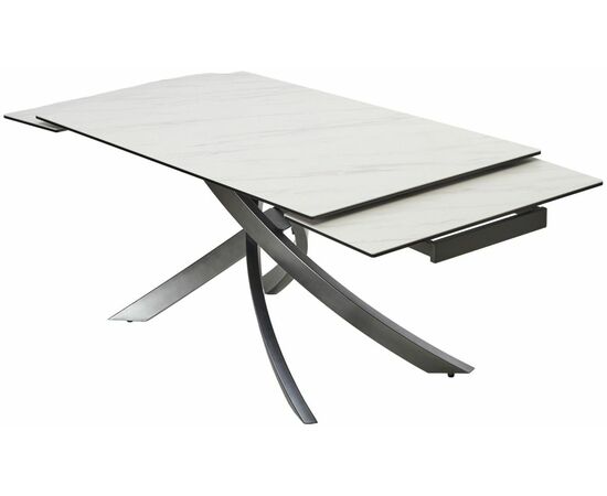 Стол ESTEBIO 160 KL-99 Белый мрамор матовый, итальянская керамика/ Серый металлик, ®DISAUR, изображение 10 | Интернет магазин мебели и декора LifeDekor