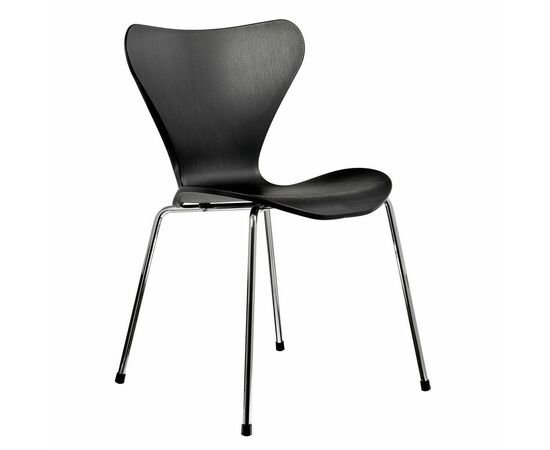 Стул Seven Style чёрный с хромированными ножками, Цвет: Черный | Интернет магазин мебели и декора LifeDekor