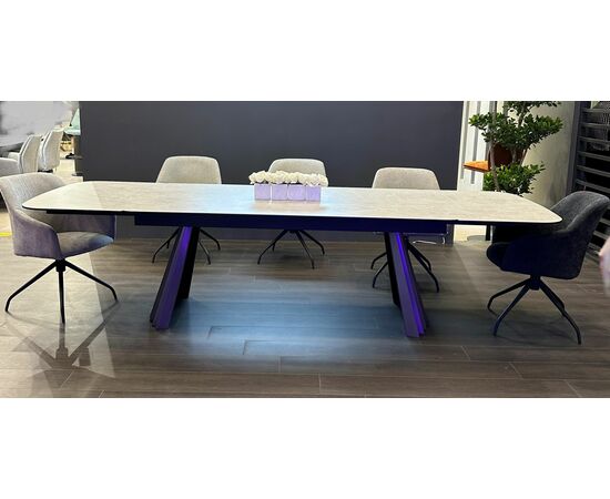 Стол ASTRID 200 TL-102 Бежевый мрамор, испанская керамика / Сланцево-золотистый каркас, ®DISAUR, изображение 15 | Интернет магазин мебели и декора LifeDekor