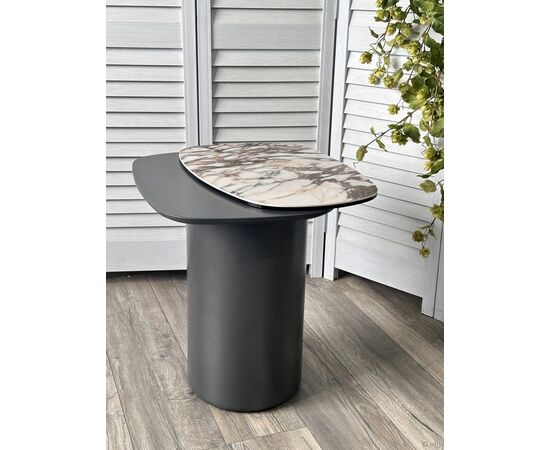 Стол кофейный ARVID TL-312 испанская керамика на стекле/ МДФ окраш. / темно-серый МДФ каркас ®DISAUR, изображение 3 | Интернет магазин мебели и декора LifeDekor