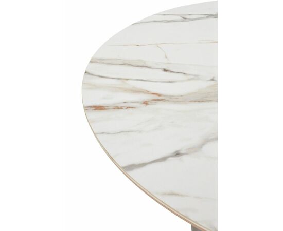 Стол АДАЖИО 115 КРУГЛЫЙ GILT WHITE, керамика / Латте каркас М-City, изображение 7 | Интернет магазин мебели и декора LifeDekor