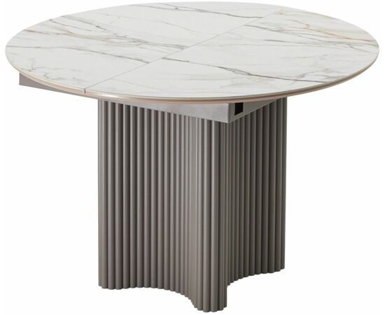 Стол АДАЖИО 115 КРУГЛЫЙ GILT WHITE, керамика / Латте каркас М-City | Интернет магазин мебели и декора LifeDekor