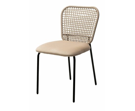 Стул JUNO G062-03 светлый беж, велюр / черный каркас М-City | Интернет магазин мебели и декора LifeDekor