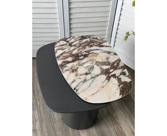 Стол кофейный ARVID TL-312 испанская керамика на стекле/ МДФ окраш. / темно-серый МДФ каркас ®DISAUR, изображение 4 | Интернет магазин мебели и декора LifeDekor