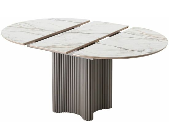 Стол АДАЖИО 115 КРУГЛЫЙ GILT WHITE, керамика / Латте каркас М-City, изображение 11 | Интернет магазин мебели и декора LifeDekor