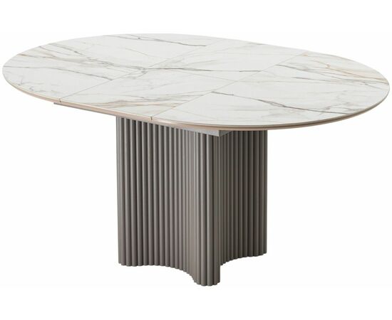 Стол АДАЖИО 115 КРУГЛЫЙ GILT WHITE, керамика / Латте каркас М-City, изображение 5 | Интернет магазин мебели и декора LifeDekor