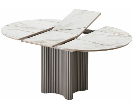 Стол АДАЖИО 115 КРУГЛЫЙ GILT WHITE, керамика / Латте каркас М-City, изображение 12 | Интернет магазин мебели и декора LifeDekor