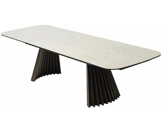 Стол ASTRID 200 TL-102 Бежевый мрамор, испанская керамика / Сланцево-золотистый каркас, ®DISAUR, изображение 13 | Интернет магазин мебели и декора LifeDekor