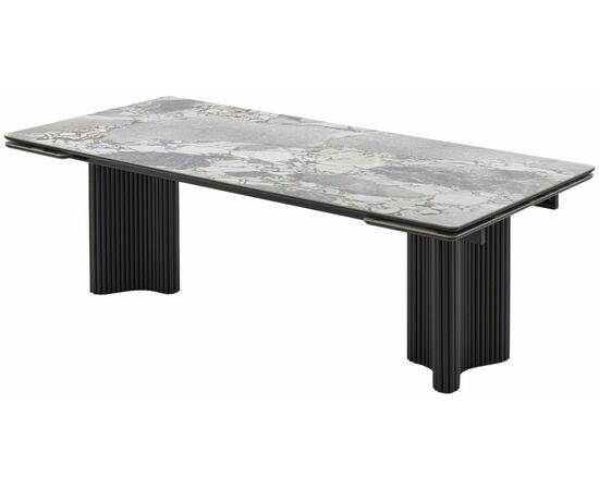 Стол АДАЖИО 240 (320) см MINERAL STONE NATURAL, керамика / Черный каркас М-City, изображение 7 | Интернет магазин мебели и декора LifeDekor