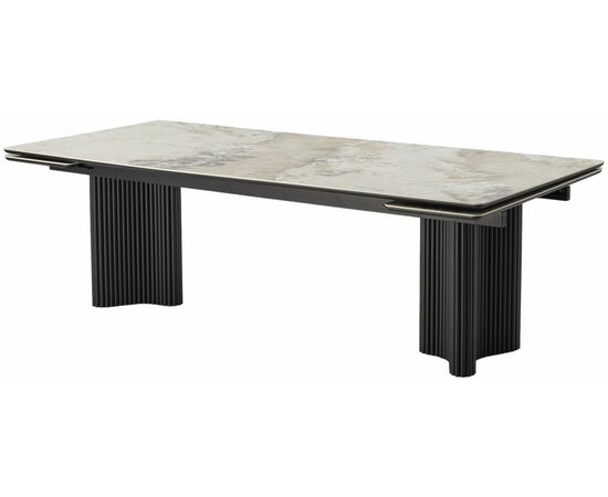 Стол АДАЖИО 240 (320) см PANDORA, керамика / Черный каркас М-City | Интернет магазин мебели и декора LifeDekor