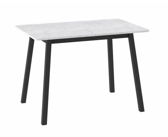 Cтол раздвижной со стеклом ТИРК RADIAL-94 (Серый сланец/черный) 94(126)х64 | Интернет магазин мебели и декора LifeDekor