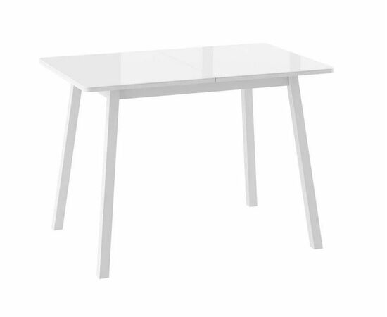 ТИРК стол раздвижной со стеклом 110(140)х70, Белый/Белый | Интернет магазин мебели и декора LifeDekor