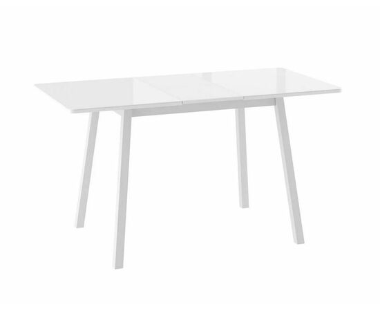 ТИРК стол раздвижной со стеклом 110(140)х70, Белый/Белый, изображение 2 | Интернет магазин мебели и декора LifeDekor