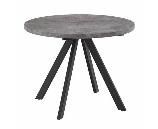 Стол круглый раздвижной Trio (RONDO) -100 (ДЫМЧАТАЯ КЕРАМИКА/ЧЕРНЫЙ) | Интернет магазин мебели и декора LifeDekor