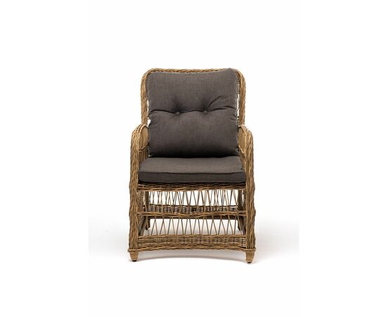 "Цесена" кресло плетеное из искусственного ротанга, цвет бежевый, изображение 2 | Интернет магазин мебели и декора LifeDekor