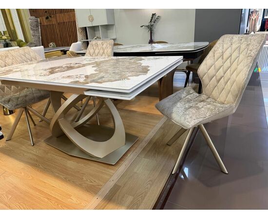 Стол DikLine EKE160 керамика К32 глянец, опоры золото (3 уп.), изображение 2 | Интернет магазин мебели и декора LifeDekor