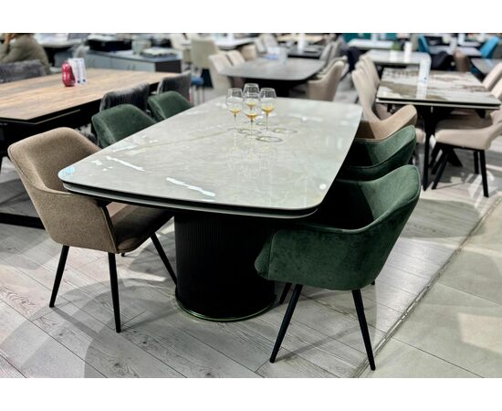 Стол DikLine EKP205 керамика К20 глянец, опоры МДФ черные/золото  (2 уп.) | Интернет магазин мебели и декора LifeDekor