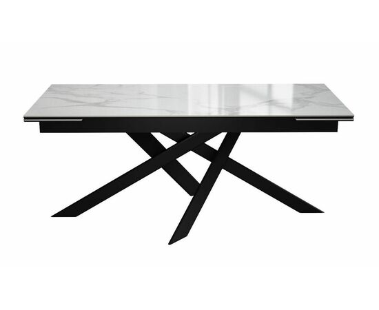 Стол DikLine EKX180, Керамика Белый глянец (К8/2), опоры черные (2 уп.) | Интернет магазин мебели и декора LifeDekor