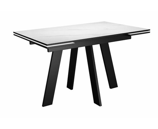 Стол DikLine SKM110 Керамика Белый мрамор/опоры черные | Интернет магазин мебели и декора LifeDekor