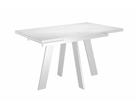 Стол DikLine SKM110 Керамика Белый мрамор/опоры белые | Интернет магазин мебели и декора LifeDekor