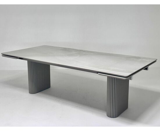 Стол АДАЖИО ЭЛИПС 240 (320) см VARESE ONICE, керамика / Латте каркас М-City | Интернет магазин мебели и декора LifeDekor