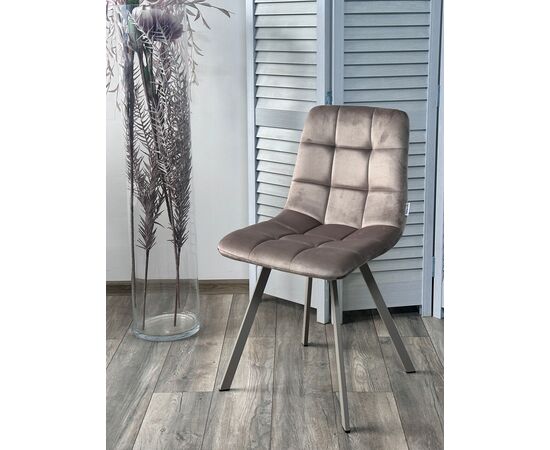 Стул CHILLI SQUARE G062-13 кварцевый, велюр/ латте каркас М-City | Интернет магазин мебели и декора LifeDekor