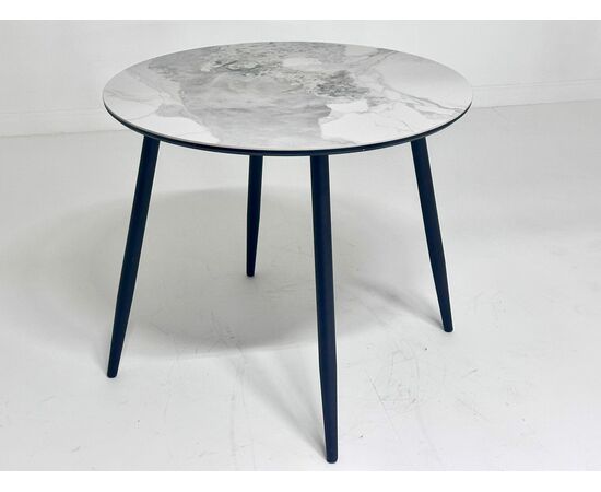 Стол МИЛТОН D89 PANDORA LIGHT  122 BG, керамика / Черный каркас М-City | Интернет магазин мебели и декора LifeDekor