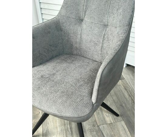 Стул НОРМАН 360 град., цвет BELLA-13/CYPRUS-10 серый, шенилл/замша / черный каркас М-City, изображение 5 | Интернет магазин мебели и декора LifeDekor