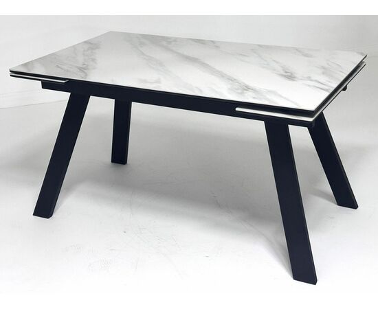 Стол МОРИС-2 140 БЕЛЫЙ МРАМОР активный , керамика / Черный каркас, М-City | Интернет магазин мебели и декора LifeDekor