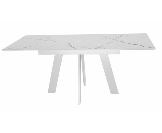 Стол DikLine SKM110 Керамика Белый мрамор/опоры белые, изображение 5 | Интернет магазин мебели и декора LifeDekor