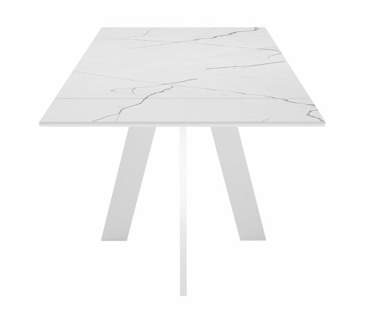 Стол DikLine SKM110 Керамика Белый мрамор/опоры белые, изображение 3 | Интернет магазин мебели и декора LifeDekor