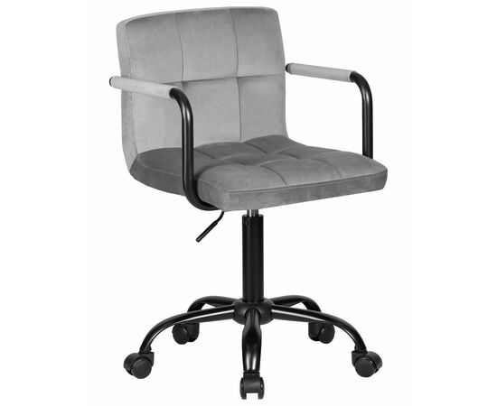 Набор 2 шт Офисное кресло для персонала DOBRIN TERRY BLACK, серый велюр (MJ9-75), Вариант: серый велюр (MJ9-75), изображение 2 | Интернет магазин мебели и декора LifeDekor
