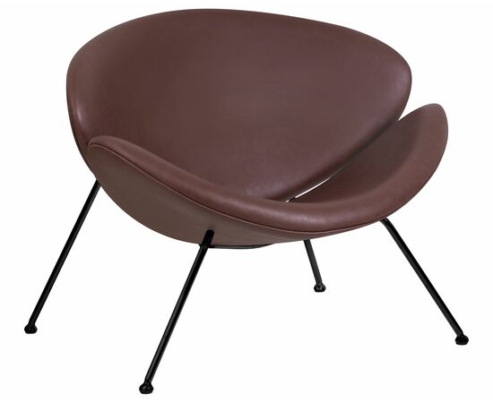 Кресло дизайнерское DOBRIN EMILY, коричневый винил YP5, черное основание, Вариант: коричневый винил YP5, черное основание | Интернет магазин мебели и декора LifeDekor