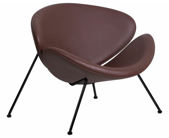 Кресло дизайнерское DOBRIN EMILY, коричневый винил YP5, черное основание, Вариант: коричневый винил YP5, черное основание, изображение 2 | Интернет магазин мебели и декора LifeDekor
