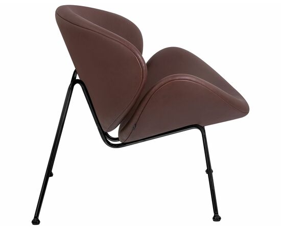 Кресло дизайнерское DOBRIN EMILY, коричневый винил YP5, черное основание, Вариант: коричневый винил YP5, черное основание, изображение 3 | Интернет магазин мебели и декора LifeDekor