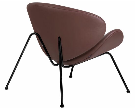 Кресло дизайнерское DOBRIN EMILY, коричневый винил YP5, черное основание, Вариант: коричневый винил YP5, черное основание, изображение 4 | Интернет магазин мебели и декора LifeDekor