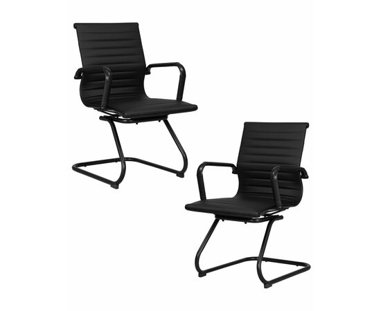 Набор 2 шт Офисное кресло для посетителей DOBRIN CODY BLACK, чёрный, Вариант: чёрный | Интернет магазин мебели и декора LifeDekor