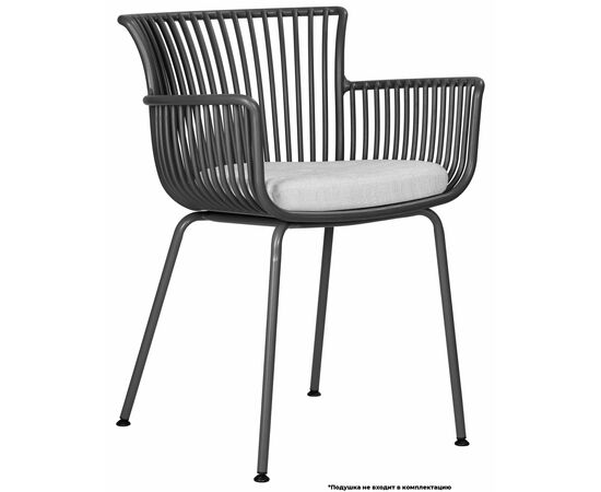 Набор 4 шт Стул обеденный DOBRIN ROSS, темно-серый (GR-04) без подушки, Вариант: темно-серый (GR-04) без подушки, изображение 8 | Интернет магазин мебели и декора LifeDekor
