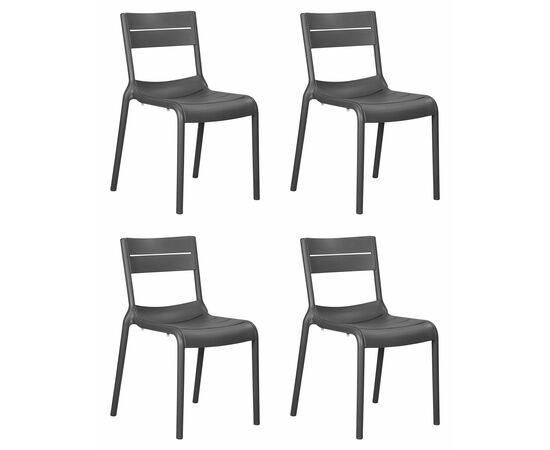 Набор 4 шт Стул обеденный DOBRIN TIM, темно-серый (GR-04), Вариант: тёмно-серый (GR-04) | Интернет магазин мебели и декора LifeDekor
