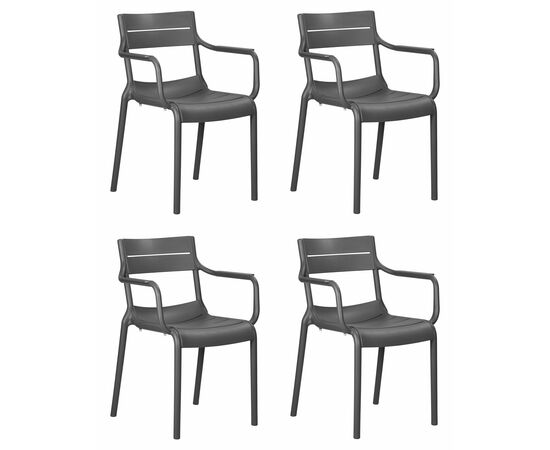 Набор 4 шт Стул обеденный DOBRIN TIM ARM, темно-серый (GR-04), Вариант: тёмно-серый (GR-04) | Интернет магазин мебели и декора LifeDekor