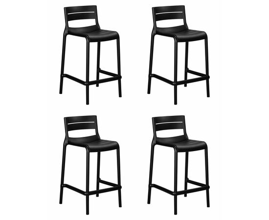 Набор 4 шт Стул полубарный DOBRIN NESSA, черный (B-03), Вариант: чёрный (B-03) | Интернет магазин мебели и декора LifeDekor