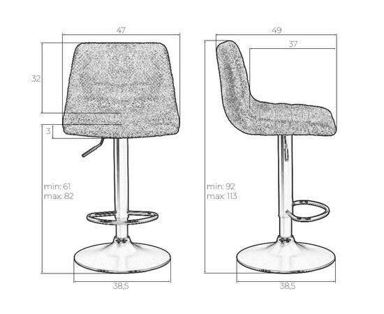 Набор 2 шт Стул барный DOBRIN TRAVIS, какао (VIVALDI43), Вариант: какао (VIVALDI43), изображение 10 | Интернет магазин мебели и декора LifeDekor