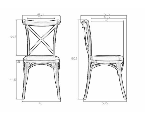 Набор 2 шт Стул обеденный DOBRIN ZILAN, цвет чёрный (B-03), Вариант: цвет чёрный (B-03), изображение 11 | Интернет магазин мебели и декора LifeDekor