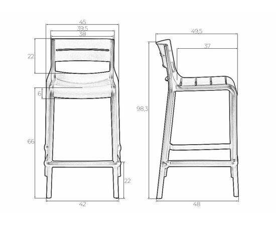 Набор 4 шт Стул полубарный DOBRIN NESSA, черный (B-03), Вариант: чёрный (B-03), изображение 11 | Интернет магазин мебели и декора LifeDekor