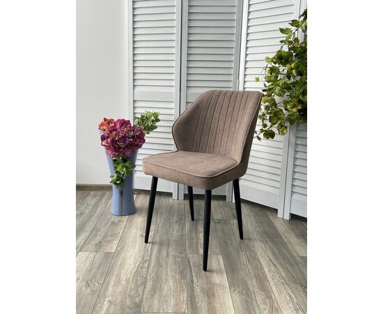 Стул VENA, цвет B5 Капучино, велюр / черный каркас М-City, изображение 3 | Интернет магазин мебели и декора LifeDekor