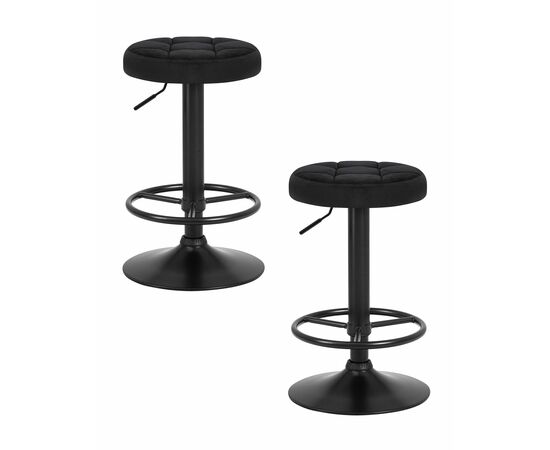 Набор 2 шт Табурет барный DOBRIN BRUNO BLACK, черный велюр (MJ9-101), Вариант: черный велюр (MJ9-101) | Интернет магазин мебели и декора LifeDekor