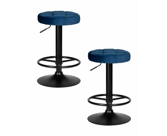 Набор 2 шт Табурет барный DOBRIN BRUNO BLACK, синий велюр (MJ9-117), Вариант: синий велюр (MJ9-117) | Интернет магазин мебели и декора LifeDekor