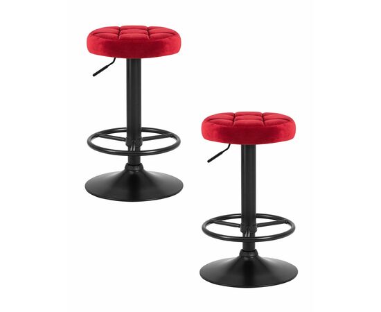 Набор 2 шт Табурет барный DOBRIN BRUNO BLACK, бордо велюр (MJ9-43), Вариант: бордо велюр (MJ9-43) | Интернет магазин мебели и декора LifeDekor